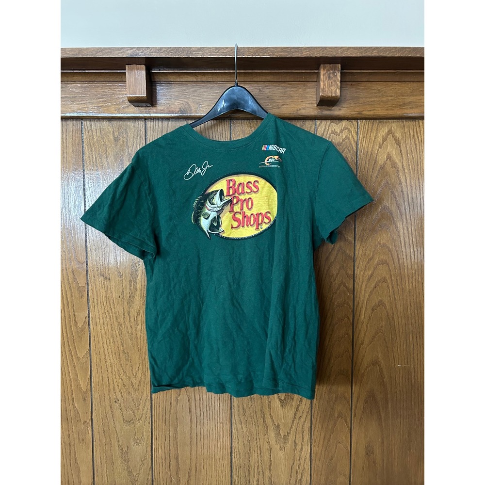 Vintage NASCAR Bass Pro Shops Green Graphic T Shirt Men's Size Medium